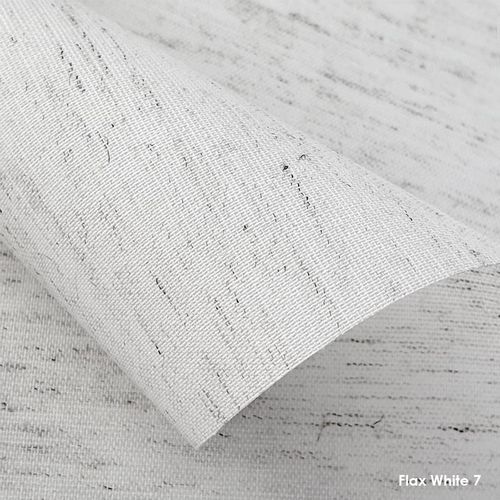 Рулонные шторы лен Flax 7 белая - фото 1